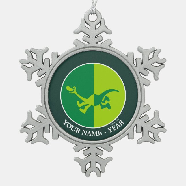 Arlo Half/Half Snowflake Pewter Christmas Ornament (Front)