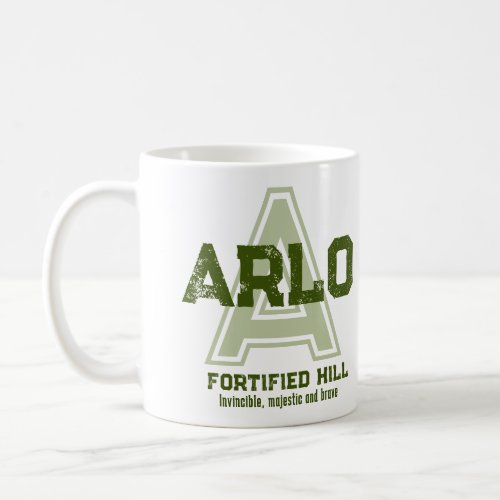 Arlo name meaning monogram green coffee mug
