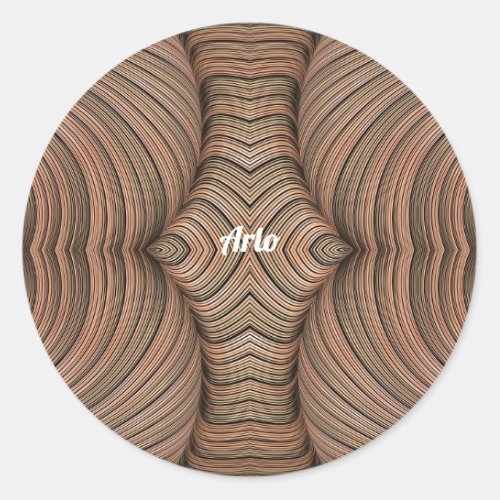 ARLO  Pretty Shades of Brown Fractal   Classic Round Sticker