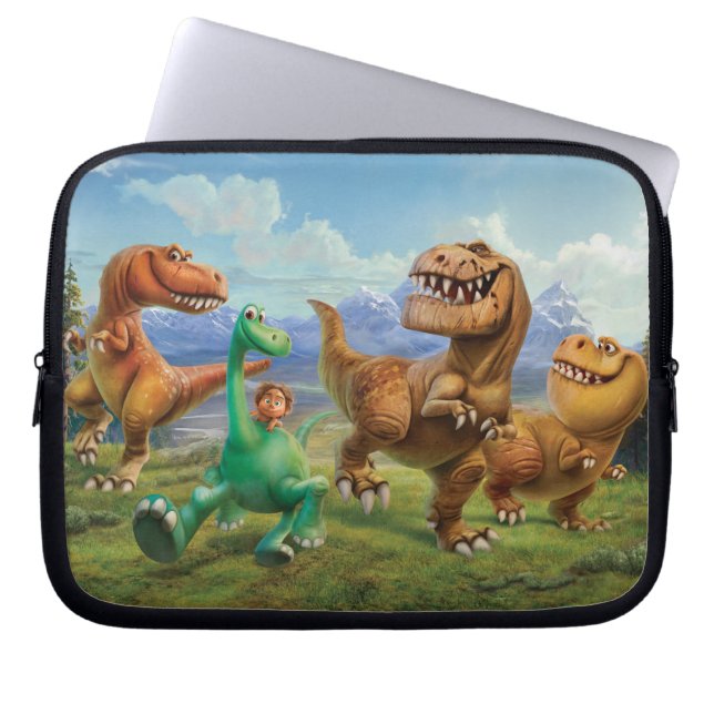 Arlo, Spot, and Ranchers In Field Laptop Sleeve (Front)