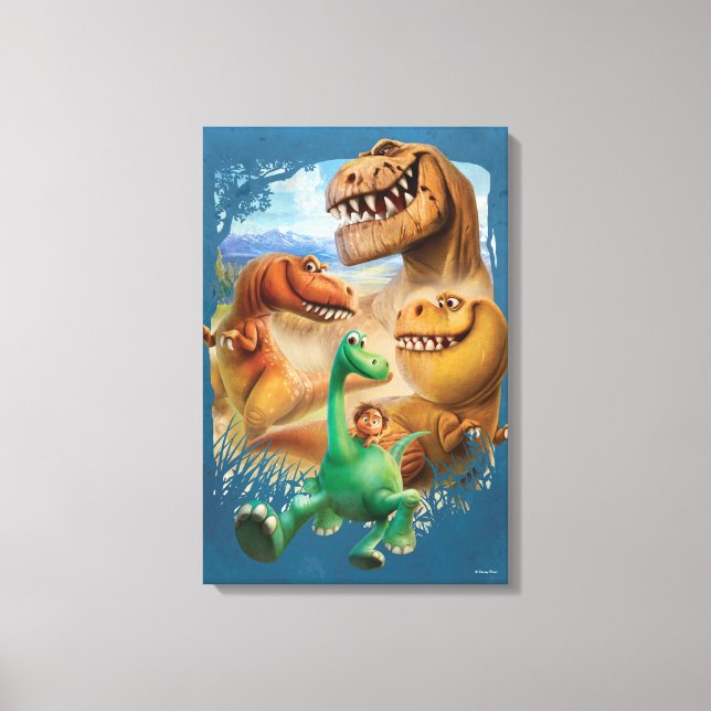 Arlo, Spot, and Ranchers In Forest Canvas Print (Front)