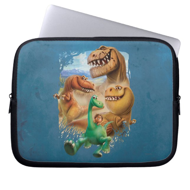 Arlo, Spot, and Ranchers In Forest Laptop Sleeve (Front)