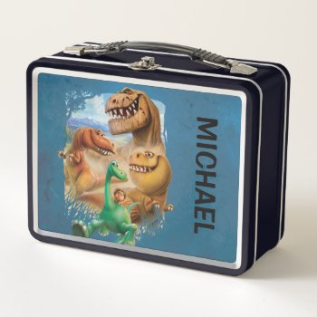 Arlo  Spot  And Ranchers In Forest Metal Lunch Box by gooddinosaur at Zazzle