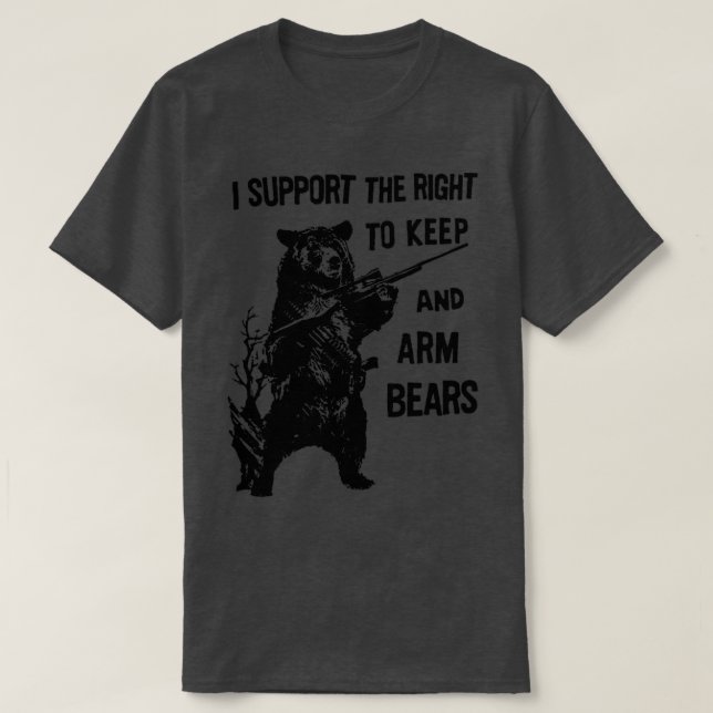 Arm Bears Funny Hunting Saying Military hunt wolf  T-Shirt (Design Front)