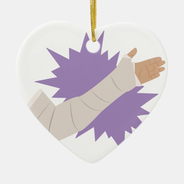 Arm Cast Ceramic Ornament (Front)