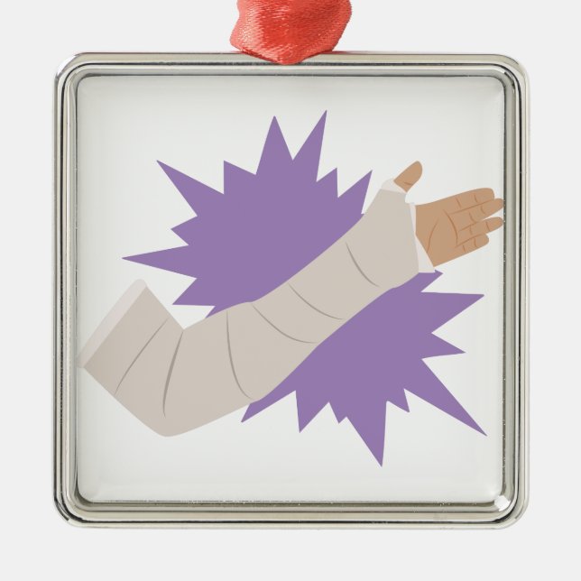 Arm Cast Metal Ornament (Front)