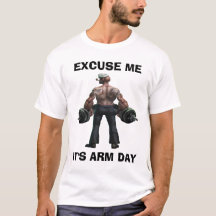 Arm day Gym Tee -Popeye with dumbbells custom text