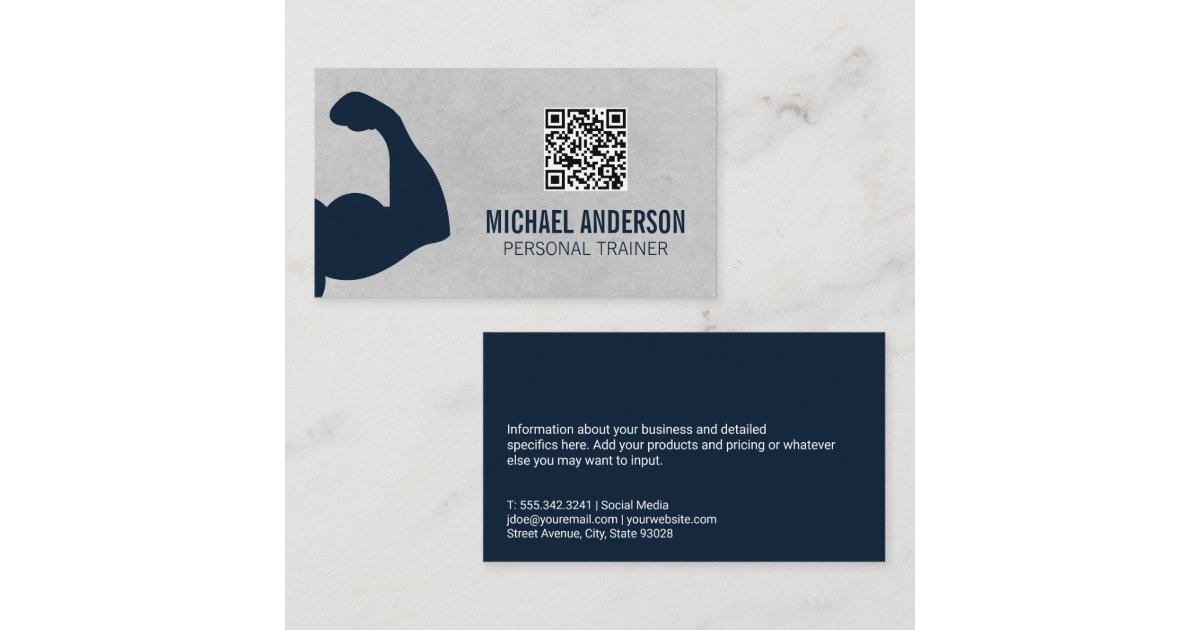 Arm Flex | QR Code Business Card | Zazzle