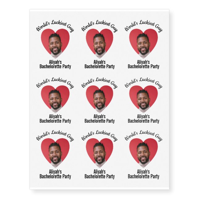 Arm Fun Photo Bachelorette Party Groom's Face Temporary Tattoos (Front)
