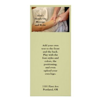 Arm Massage Photo Rack Card by WellnessJunkie at Zazzle
