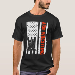 Arm Wrestler USA Flag Arm Wrestling T-Shirt