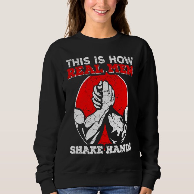 Arm Wrestling Arm Press Sports Arm Wrestler Retro Sweatshirt (Front)