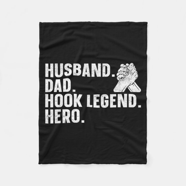 Arm Wrestling Arm Wrestler Husband. Dad. Hook Lege Fleece Blanket (Front)