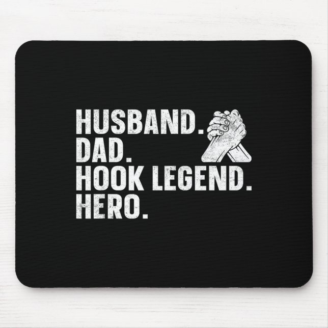 Arm Wrestling Arm Wrestler Husband. Dad. Hook Lege Mouse Pad (Front)