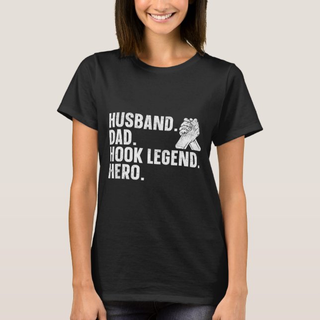 Arm Wrestling Arm Wrestler Husband. Dad. Hook Lege T-Shirt (Front)