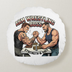 Arm Wrestling Boss Patriotic Bald Eagle Throw Pill Round Pillow