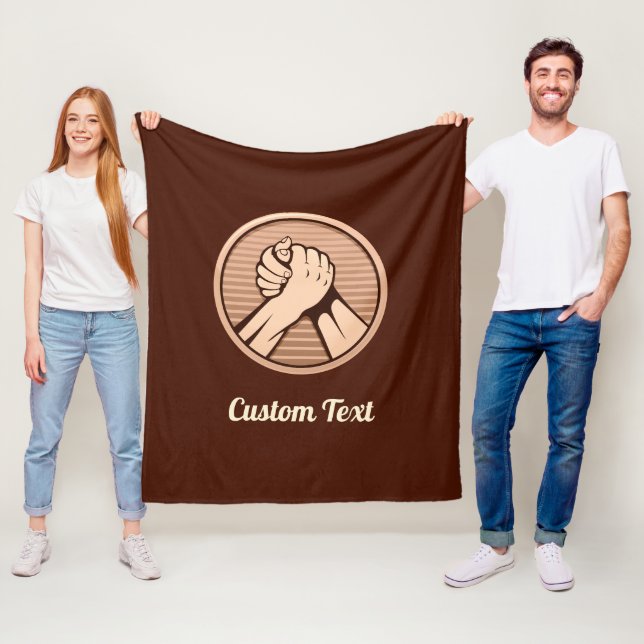 Arm wrestling Bronze Fleece Blanket (In Situ)