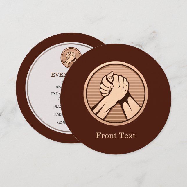 Arm wrestling Bronze Invitation (Front/Back)