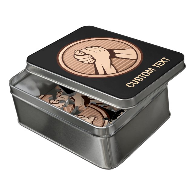 Arm wrestling Bronze Jigsaw Puzzle (Lid Open)