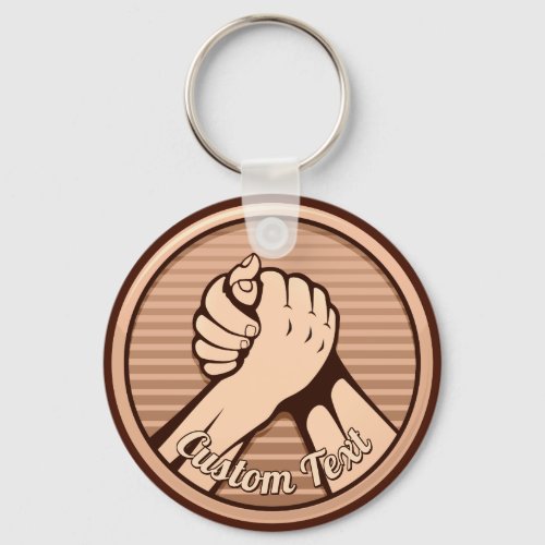 Arm Wrestling Bronze Keychain