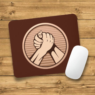 Arm wrestling Bronze Mouse Pad