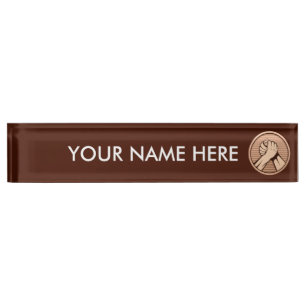Arm wrestling Bronze Nameplate