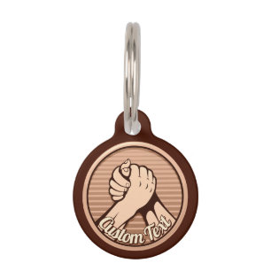 Arm wrestling Bronze Pet ID Tag