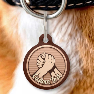 Arm wrestling Bronze Pet ID Tag
