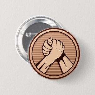 Arm wrestling Bronze Pinback Button