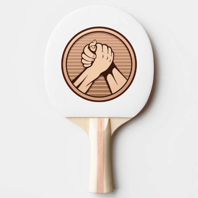 Arm wrestling Bronze Ping-Pong Paddle (Front)