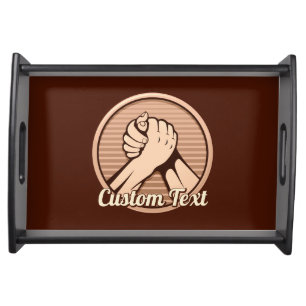 Arm wrestling Bronze Serving Tray