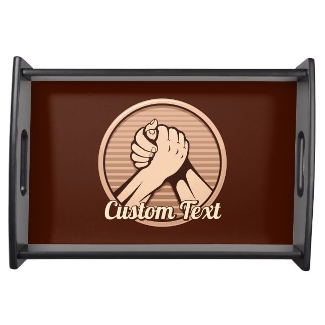 Arm wrestling Bronze Serving Tray (Front)