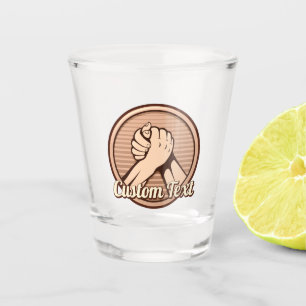 Arm Wrestling Bronze Shot Glass