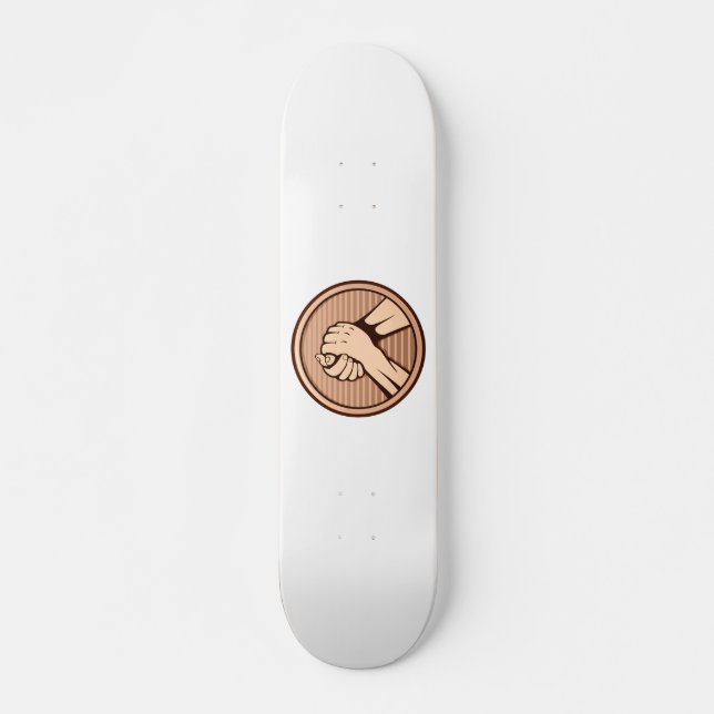 Arm wrestling Bronze Skateboard Deck (Front)