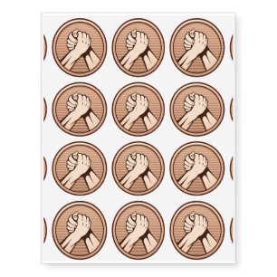 Arm wrestling Bronze Temporary Tattoos