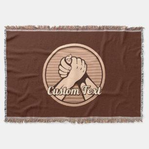 Arm wrestling Bronze Throw Blanket