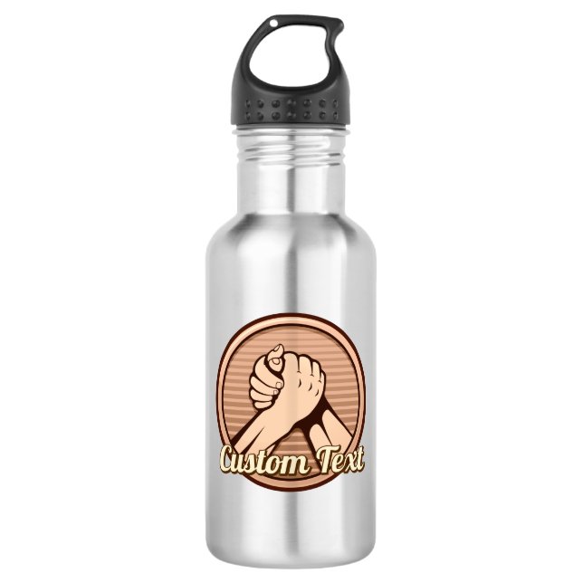 Arm wrestling Bronze Water Bottle (Front)