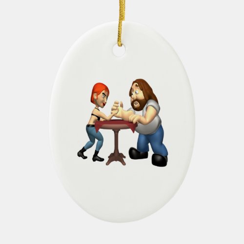 Arm Wrestling Ceramic Ornament