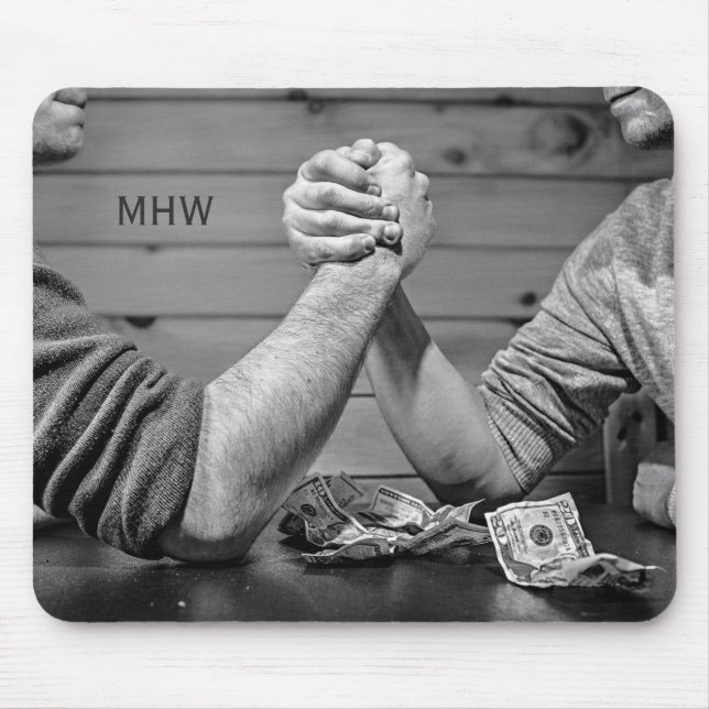 Arm Wrestling custom monogram mousepad (Front)