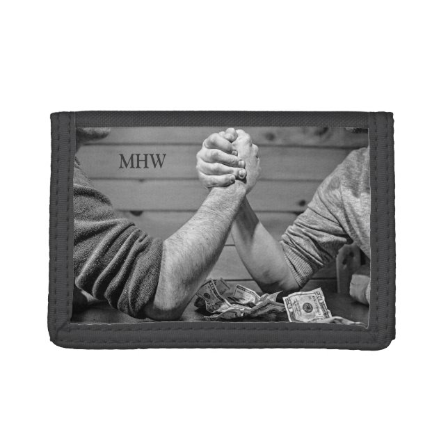 Arm Wrestling custom monogram wallets (Front)