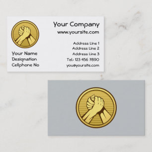 Arm wrestling Gold Business Card