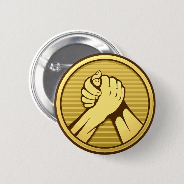 Arm wrestling Gold Button (Front & Back)