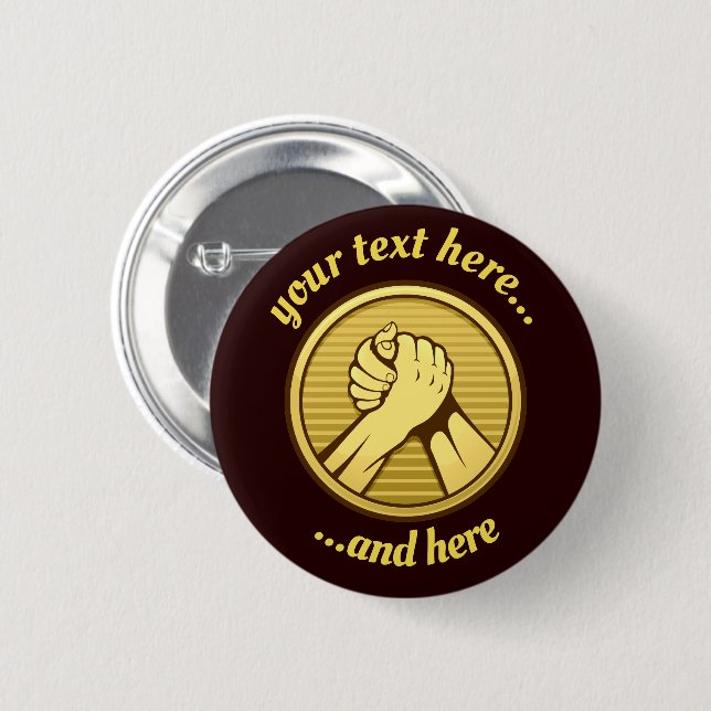 Arm wrestling Gold Button (Front & Back)