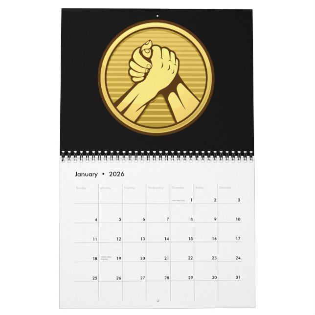 Arm wrestling Gold Calendar (Jan 2026)