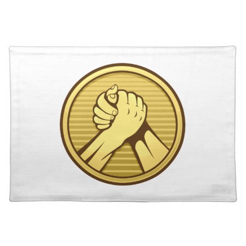 Arm wrestling Gold Cloth Placemat