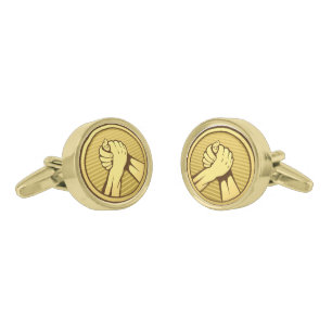Arm wrestling Gold Cufflinks