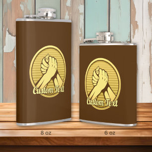 Arm Wrestling Gold Flask