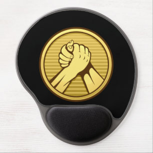 Arm wrestling Gold Gel Mouse Pad