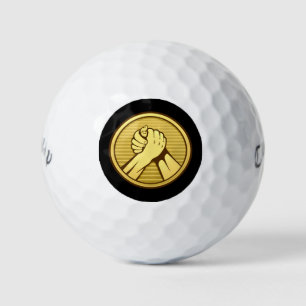 Arm wrestling Gold Golf Balls