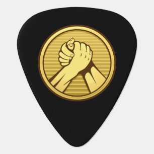 Arm wrestling Gold Guitar Pick